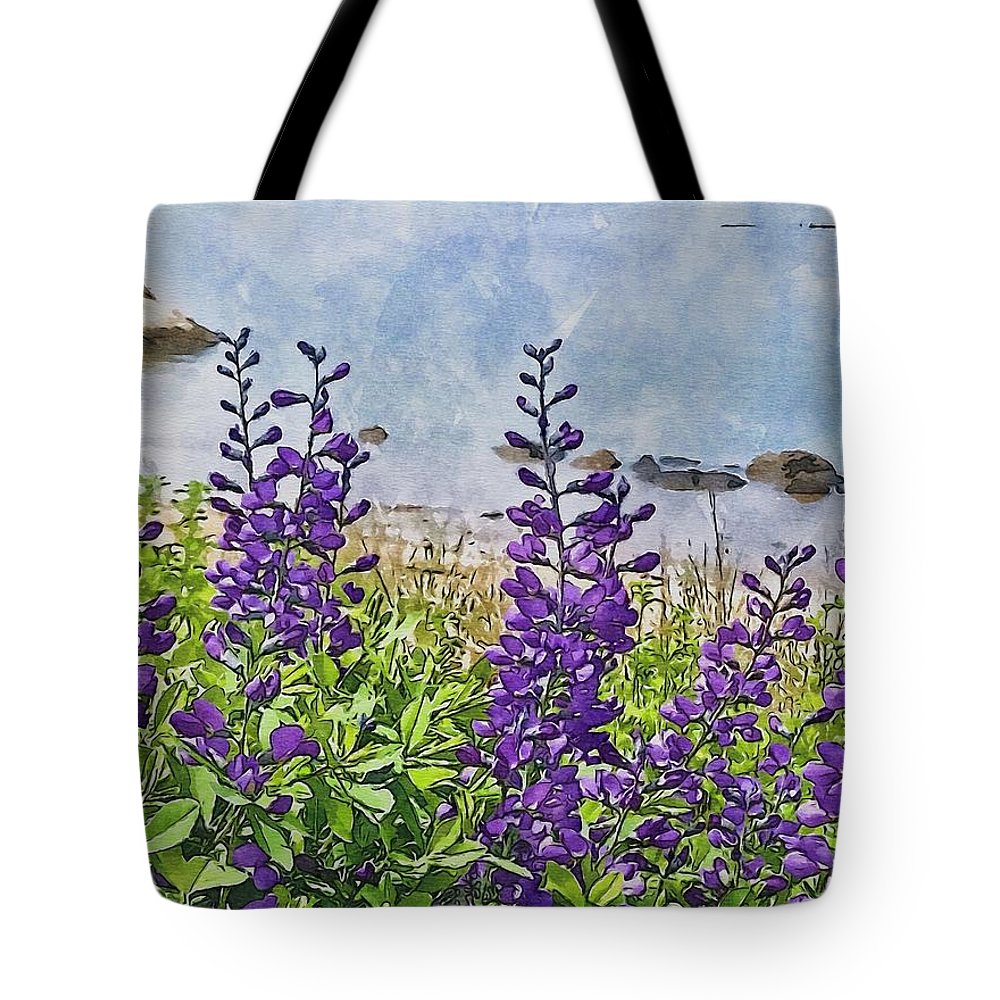Pretty Lupine by the Sea - Tote Bag