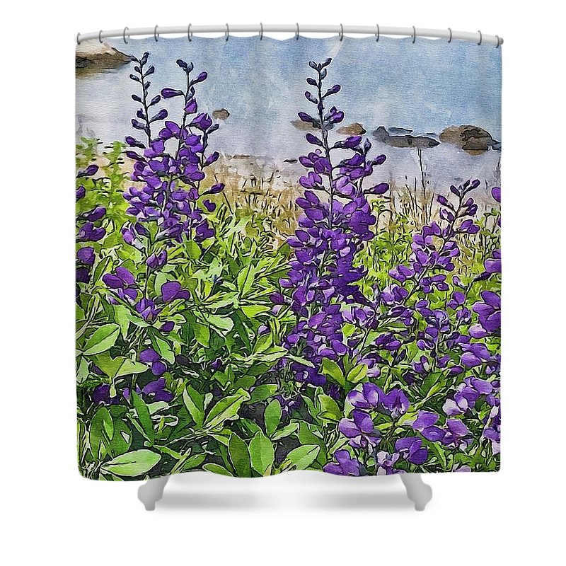 Pretty Lupine by the Sea - Shower Curtain
