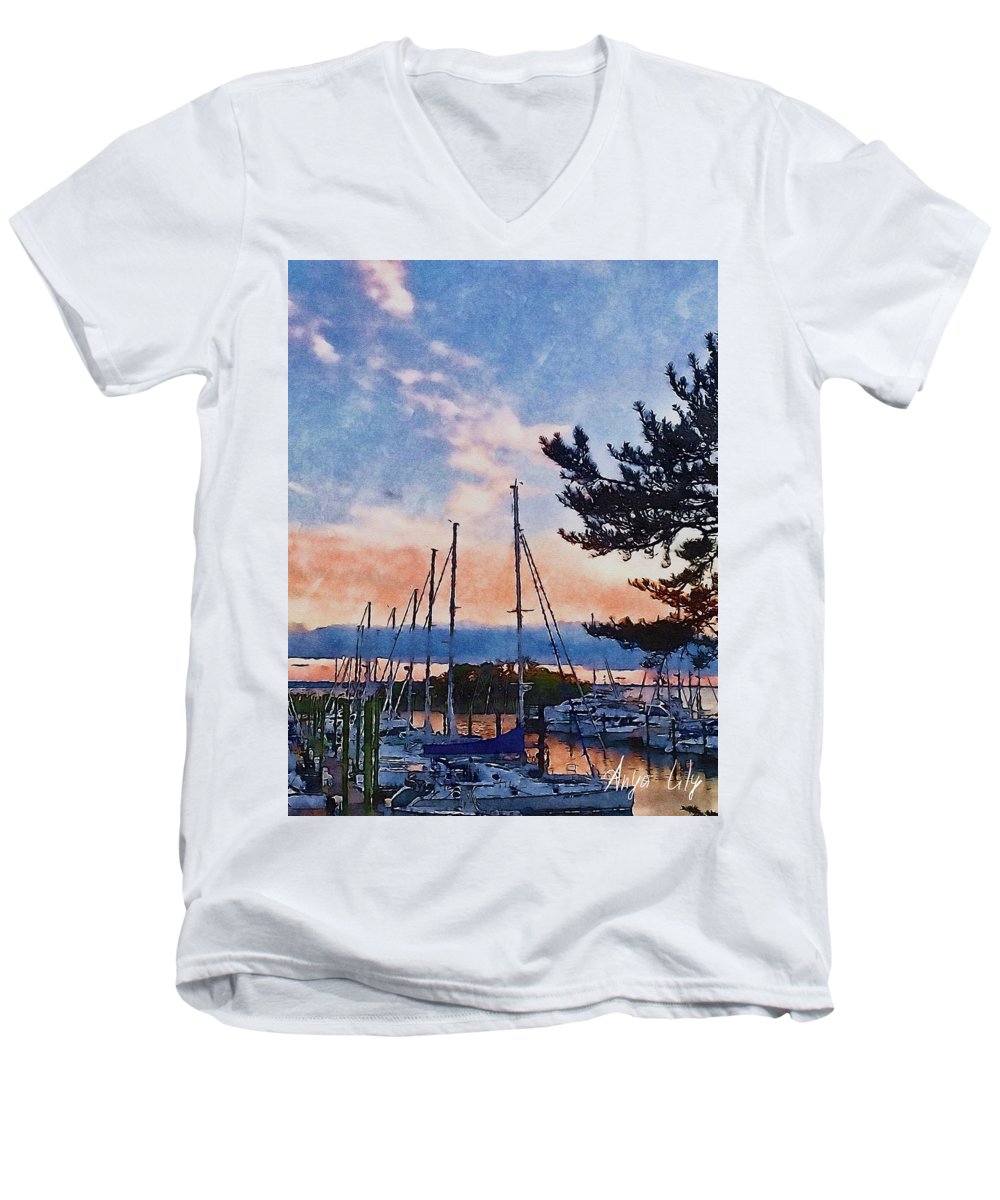 Sunset in Peace - Men's V-Neck T-Shirt