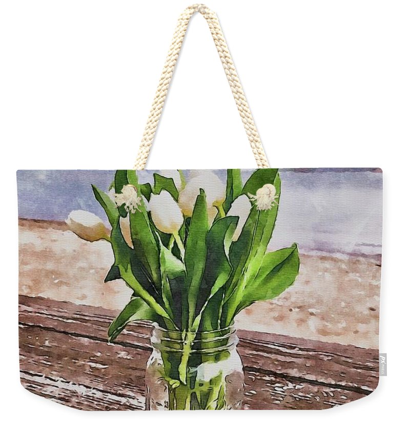 White Tulips by the Sea - Weekender Tote Bag