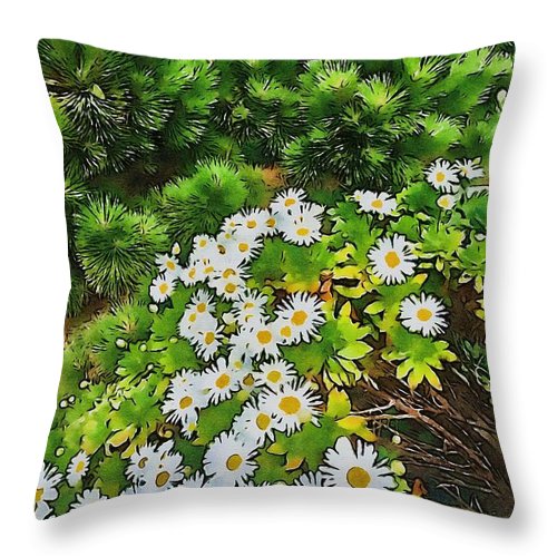 Happy Daisies - Throw Pillow