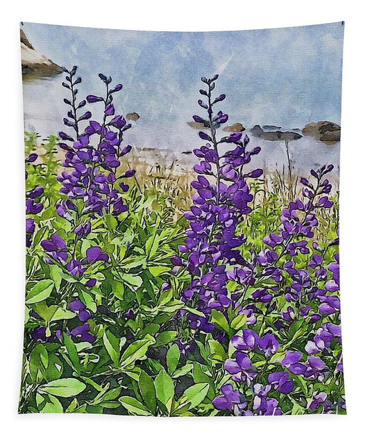 Pretty Lupine by the Sea - Tapestry