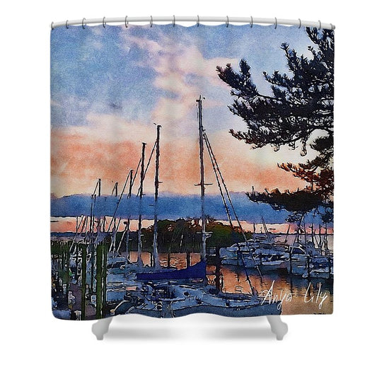 Sunset in Peace - Shower Curtain