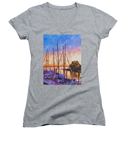 Sunset in Peace II - Women's V-Neck