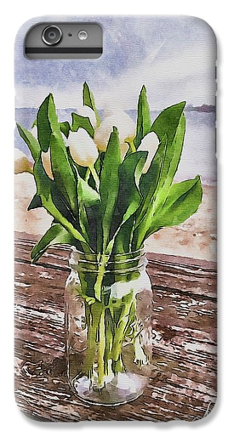 White Tulips by the Sea - Phone Case