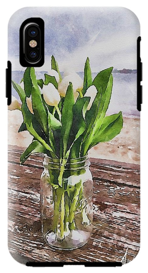 White Tulips by the Sea - Phone Case