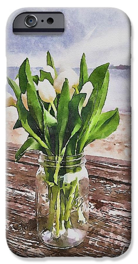 White Tulips by the Sea - Phone Case