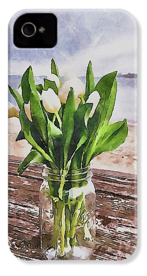 White Tulips by the Sea - Phone Case