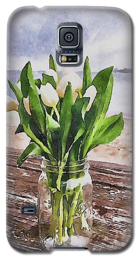 White Tulips by the Sea - Phone Case