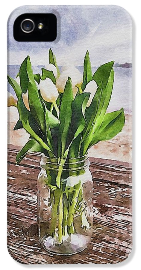 White Tulips by the Sea - Phone Case